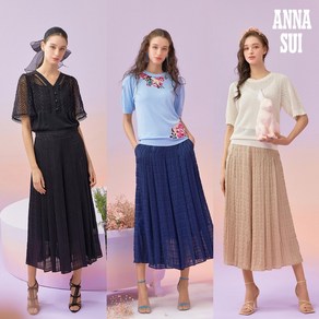 안나수이 3.최초가 99000원 ANNA SUI 메탈 체크 쉬폰 와이드 팬츠