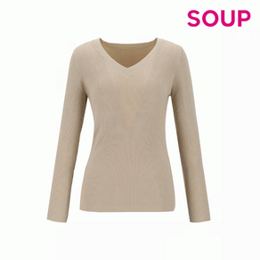 [숲(엔터)] SOUP 심플 골지 브이넥 니트 SAALK91 12
