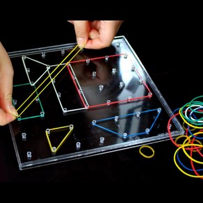 초등 수학시간 교구 8인치 투명 지오보드 장난감 창의력 실험실 언어발달 학습용 예술, 1개