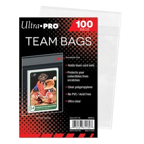 (1팩 100장) 울트라프로 탑로더용 팀백 슬리브 속지 (Ulta Po Team Bags Resealable Sleeves), 1, 투명