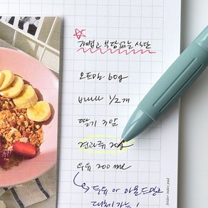 끌림데이 잘써지는 4색 볼펜 형광 젤펜 다색펜, 어반그린