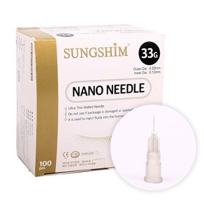 성심 나노니들 Nano Needle 33G 6mm 1박스 100개입, 1개