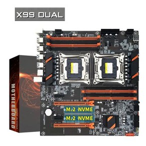 X99 메인보드 듀얼CPU 인텔 마더보드 듀얼 CPU M2 LGA 2011 V3 EATX USB30 SATA3 8 DIMM DDR4 지지대 제온 프로세서 슬롯 20113, 1) 마더 보드