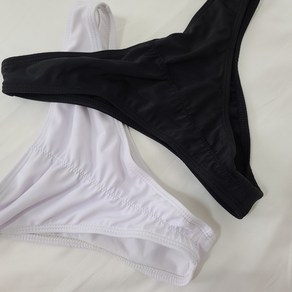 여성 태닝용 비키니 티팬티 T 수영복 하의 비치웨어, 블랙S