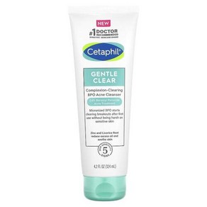 Cetaphil 젠틀 클리어 피부결 개선 여드름 클렌저 124ML 4.2FL oz), 1개