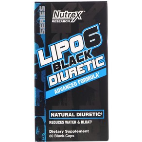 뉴트렉스 리서치 리포 6 블랙 (다이유레틱) Nutex Reseach LIPO-6 Black Diuetic 80 캡슐, 1개, 80정