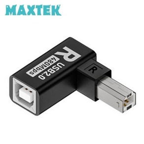 무배 MT593 USB2.0 B타입 연장 젠더 우향 90도 꺽임, 1개