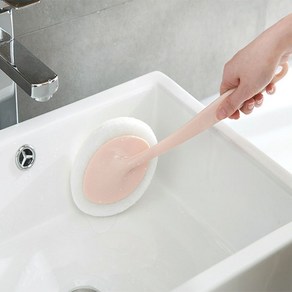 욕실 스펀지 브러쉬 핸드 청소솔, 화이트, 1개