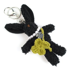 [hand made] Lucky bunny keying 진주 목걸이 클로버 행운토끼인형 가방키링