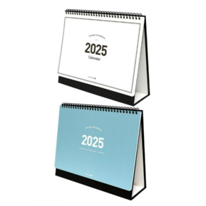 모닝글로리 2025 스탠딩 캘린더 대 2종세트, 화이트 + 블루, 1세트