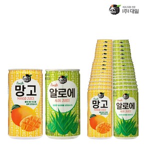 대일 참맑은 망고175&알로에175ml 각 (총) 과일음료 과일캔음료 캔음료묶음 혼합음료, 30개, 175ml