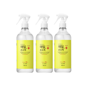 매일손소독 뿌리는 스프레이 에탄올 70% 의약외품 MSDS, 3개, 500ml