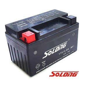 소롱배터리 어드레스125(05년~)용 소롱배터리YTX7A-BS(12V7A) SOLONG밧데리, 1개