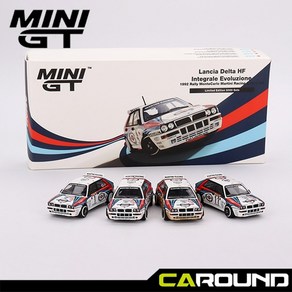 미니지티(MGTS0002) 1:64 란치아 델타 Integrale Evoluzione 1992 WRC 몬테카를로 랠리 마티니 레이싱 (4대 세트)