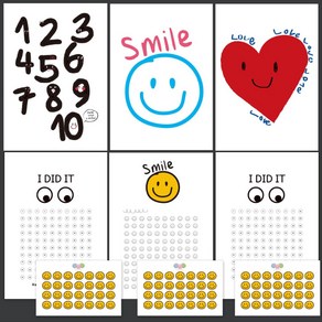 풀필 감성 유니크 포스터 습관체크 목표달성 루틴 챌린지 위클리 플래너 챌린지 100일 B4 사이즈 칭찬스티커판 칭찬스티커 3세트 336조각