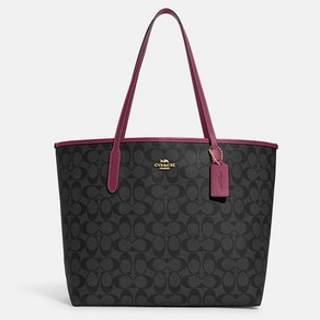 [미국직배송] 코치 시티 토트백 City Tote In Signature Canvas Black Cherry