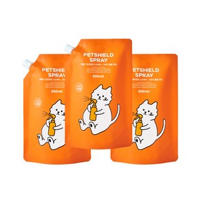 펫쉴드 항균 탈취 고양이 스프레이 500ml 리필용, 3개, 리필(500ml)