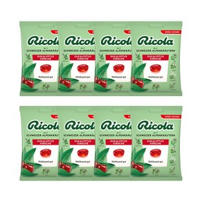 Ricola 리콜라 유칼립투스 체리 무설탕 허브 캔디 75g 8개