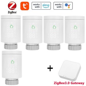 Zigbee 스마트 서모 스탯 온도 컨트롤러 가열 정확한 TRV 자동 조절 식 라디에이터 밸브 음성 제어 Alexa