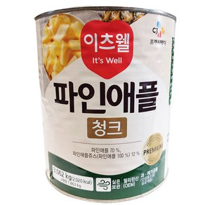 이츠웰 프리미엄 파인애플 청크 3kg, 6개, 3.062kg