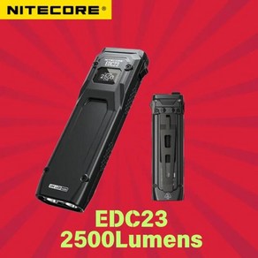 NITECORE 울트라 슬림 전술 손전등 USB-C 충전식 EDC 토치 6500 루멘 빔 쓰로우 400 계량기 2500mAh 리튬 배터리 EDC29, 1개