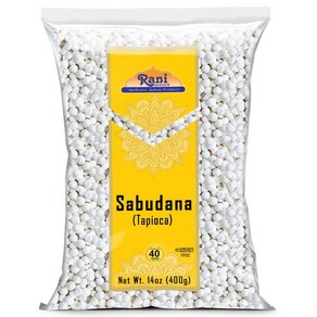 Rani Sabudana (Tapioca/Sago) Peals 14oz (400g) ~ 라니 사부다나(타피오카/사고) 진주 14온스(400g) ~ 올 천연  비건  색상 없, 1개, 400g