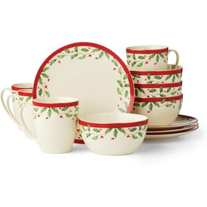 레녹스 893491 홀리데이 6피스 액센트 접시 세트, 12-Piece Dinnewae Set - Bowl