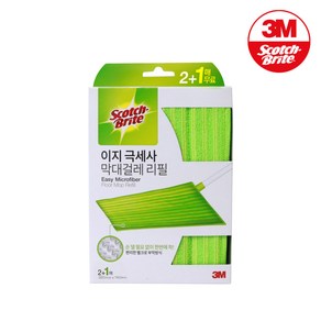 3M 이지 극세사 막대걸레 리필 2+1매 (찍찍이 밀대패드 청소 밀대걸레 물청소걸레)