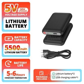 온열 양말 제어 충전식 발열 발 따뜻하게 난방 스키 겨울, 7. 2pcs (5V5500mAh), 1개