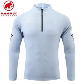 Mammut 맘무트 매머드 아웃도어 통기속건 상의 남성용 가을/겨울 세미 지퍼 칼라 긴팔 티셔츠