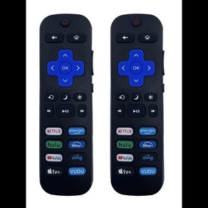 Roku TV용 교체 리모컨 TCL Hisense Onn Shap Element Westinghouse 필립스 호환와 호환 가능 2 개 팩, [01] 2PCS, 2개