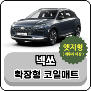 [테두리마감 엣지형] 현대 넥쏘 (18년~현재) 확장형 코일매트, 운전석, 그레이