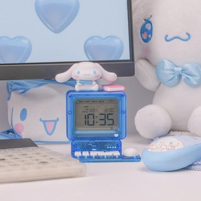 트리플러스 산리오 레트로 컴퓨터 탁상시계 헬로키티 LED 디지털 피규어 알람시계 캐릭터 굿즈, 시나모롤+