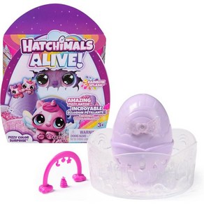 해치멀 Hatchimals Alive Rainbow Splash Fizzy Colo Supise Toy Reveal Egg의 Hatch Twins 또는 Tiplets(스, Rainbow Splash Fizzy Colo Sup, 1개