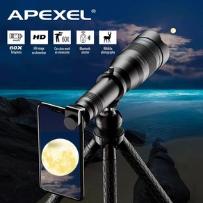 콘서트망원경 쌍안경 망원경 천체망원경 APEXEL60X 단안 36X 28X 장거리 HD 줌 모바일 렌즈 휴대 전화 강력한 탐지 범위, 2.28X Lens, 2.28X Lens