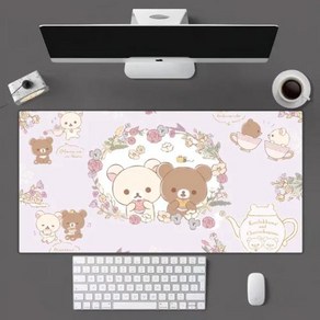 마우스 장패드 귀여운 Rilakkuma 곰 패드 게이머 사무실 긴 테이블 매트 크기, 1개, 52) z4 - 180x220x2mm