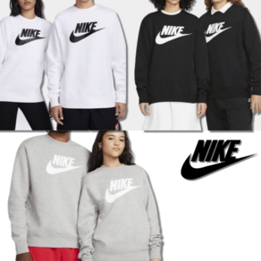 [당일발송] 나이키 NIKE 기모 맨투맨 티셔츠 클럽 빅로고 그래픽 NSW 스우시 플리스 긴팔티 남녀공용