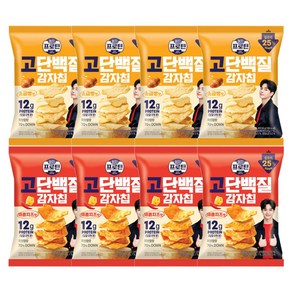 이지프로틴 고단백질 감자칩 소금빵맛 x 4 + 매콤치즈맛 x 4 단백질 스낵 2종 혼합, 400g, 1세트