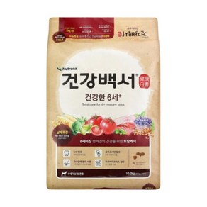 건강백서 생선 건강한 6세 플러스 애견사료, 연어, 10.2kg, 1개