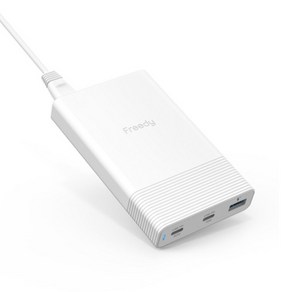 프리디 고속 멀티 충전기 3포트 65W C타입 USB PD 퀄컴3.0 EA1708, 화이트, 1개