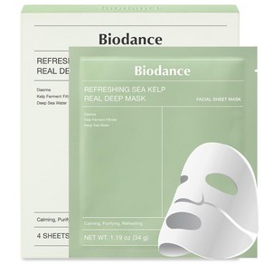 BIODANCE 바이오 콜라겐 리얼 딥 마스크 하이드레이팅 오버나이트 하이드로겔 마스크 모공 최 탄력 개선 34g x4ea 322566, 4 Count (Pack of 1)_Cea-nol M