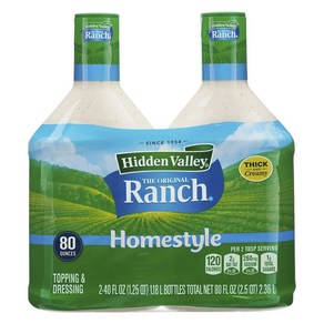 히든밸리 The Oiginal Ranch Homestyle Topping & Dessing 2개입, 1개, 2.36L