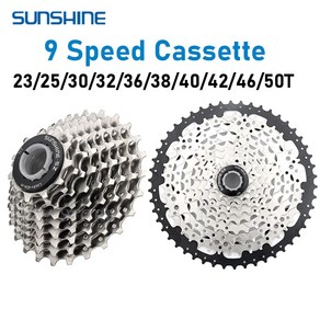 SUNSHINE MTB 자전거 플라이휠 9 단 로드 자전거 카세트 23T 25T 28T 32T 36T 40T 42T 46T 50T 자전거 프리휠 9V 크라운 시마노, MTB 9S 11-40T, 1개