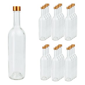 가인글로벌 와인750 투명병 + 스탬핑 숏캡 골드, 24개, 750ml