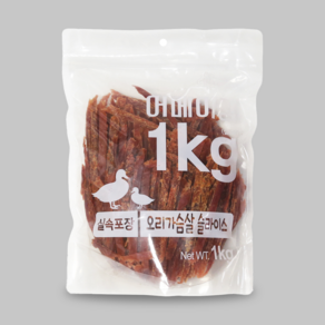 펫레터 어메이징 대용량 강아지 간식, 오리 슬라이스, 1kg, 1개