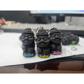 Jeju(제주) 돌하르방(늘 행복하기) 열쇠고리(5cm) 랜덤 1종, 1개