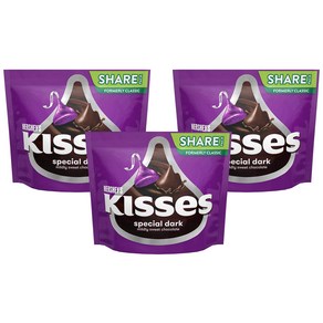 HERSHEY'S 허쉬 키세스 스페셜 다크 초콜릿 280g(10oz)x3 SPECIAL DARK KISSES Dak Chocolate Candy, 280g, 3개