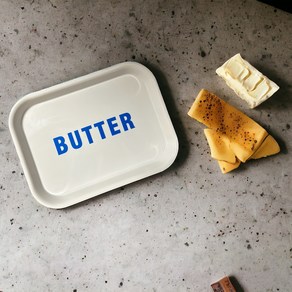 레터링 홈카페 트레이 다용도 멜라민 디저트 쟁반, BUTTER, 1개