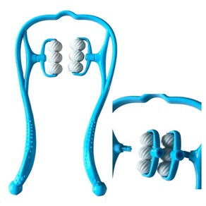 살림데이 4세대 셀프 마사지기 다용도 롤러 지압 마사지 경추 목 주물럭 안마 승모근 안마기 허벅지 종아리, 1개, 상세페이지 참조