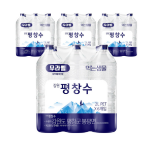 강원평창수 무라벨 생수, 24개, 2L